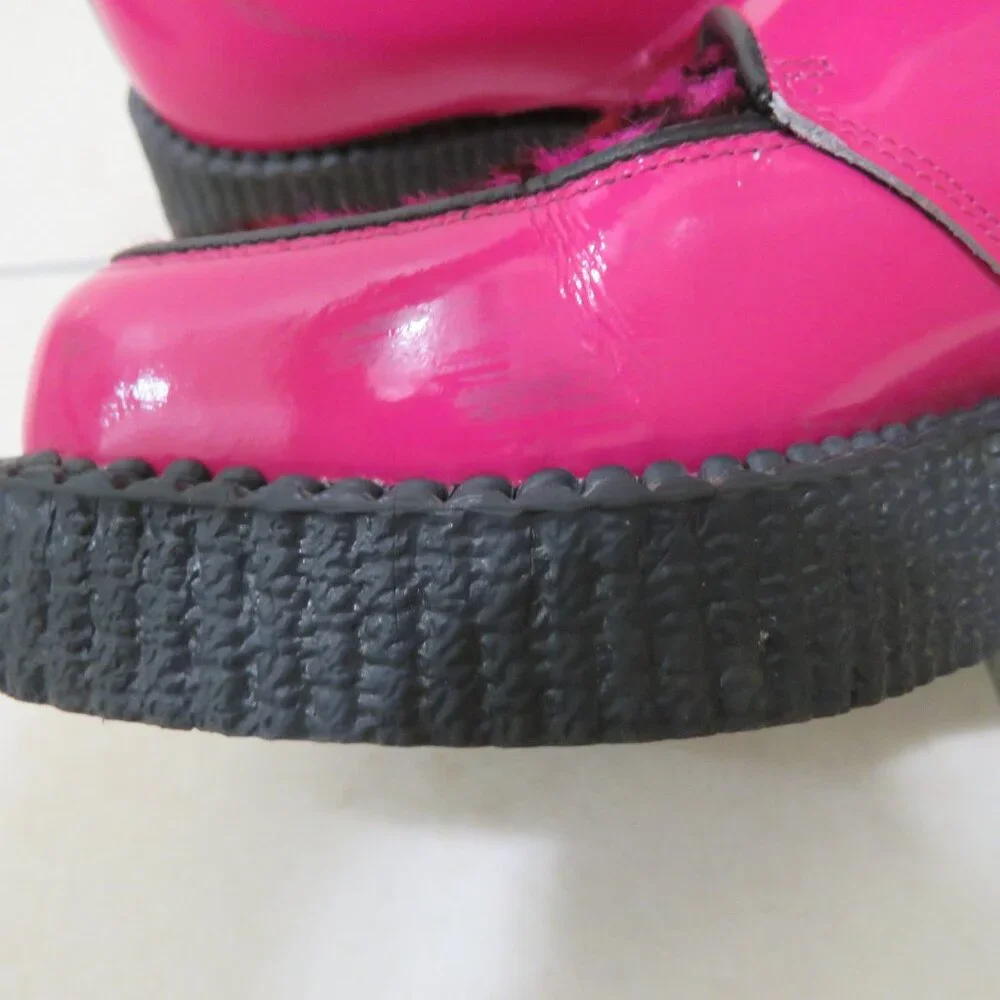 UNDERGROUND ENGLAND King Tut Pink Patent Leopard Print Pony Hair Creeper Shoes - Picture 14 of 16